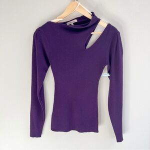 [bcbgeneration] cutout shoulder sweater blackberry cordial